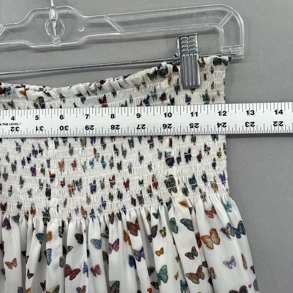 Koch Shorts Womens XS White Butterfly Print Smocked High Waist Made In USA - Picture 6 of 13